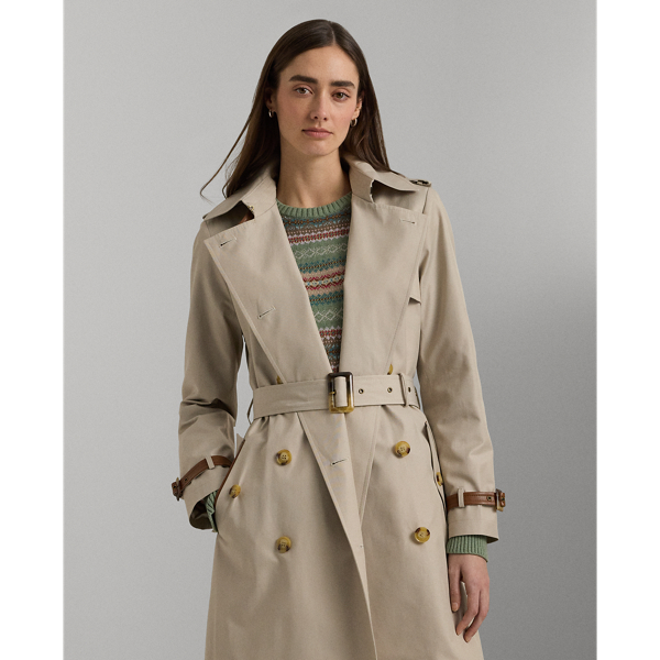 NY & CO tweed online belted long coat with leather trim