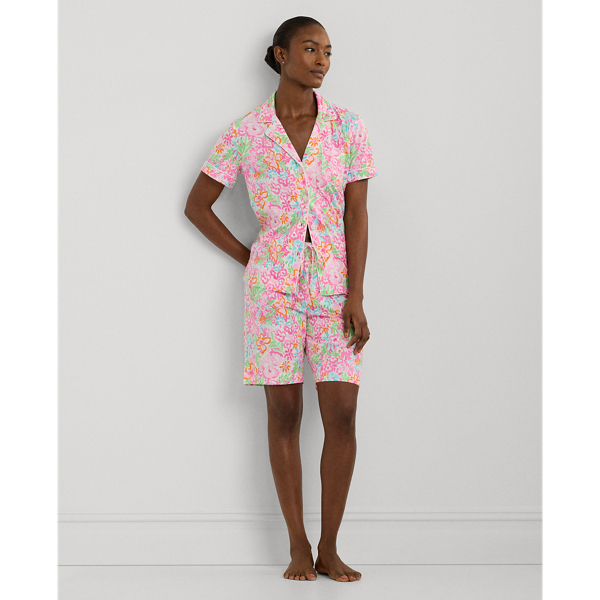 Floral Jersey Bermuda Sleep Set