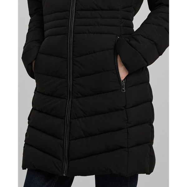 Chevron Quilted Hooded Jacket
