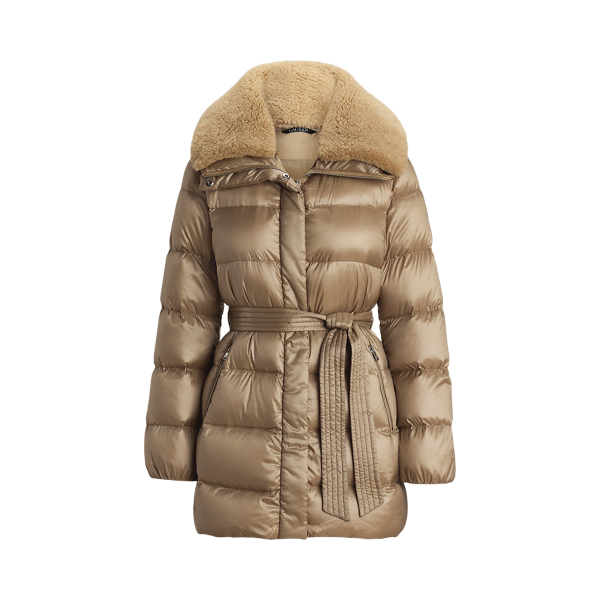 ダウンジャケット・コート LAUREN BY RALPH LAUREN Faux-Shearling-Trim Belted Down Coat Faux-Shearling-Trim Belted Down Coat for Women | Ralph