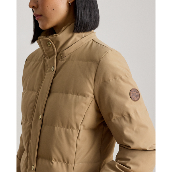 Hooded Faux Fur-Trim Down Coat