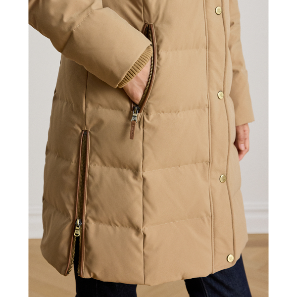 Hooded Faux Fur-Trim Down Coat