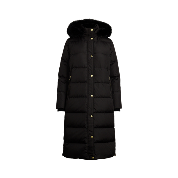 Faux Fur Trim Hooded Down Coat for Women Ralph Lauren QA