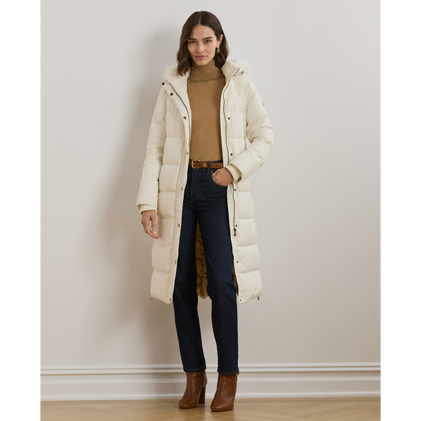 Faux Fur Trim Hooded Down Coat for Women Ralph Lauren PA