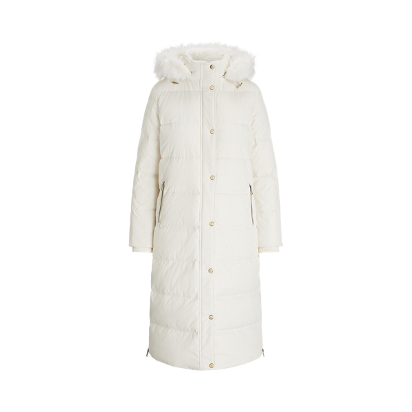 Faux-Fur-Trim Hooded Down Coat Lauren 1