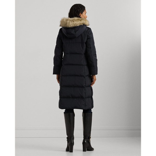 Faux Fur Trim Hooded Down Coat