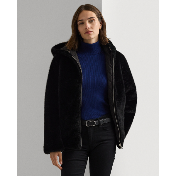 Lauren ralph lauren quilted faux fur jacket on sale