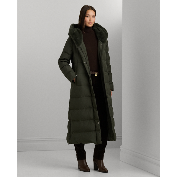 Ralph lauren faux fur trim down jacket online