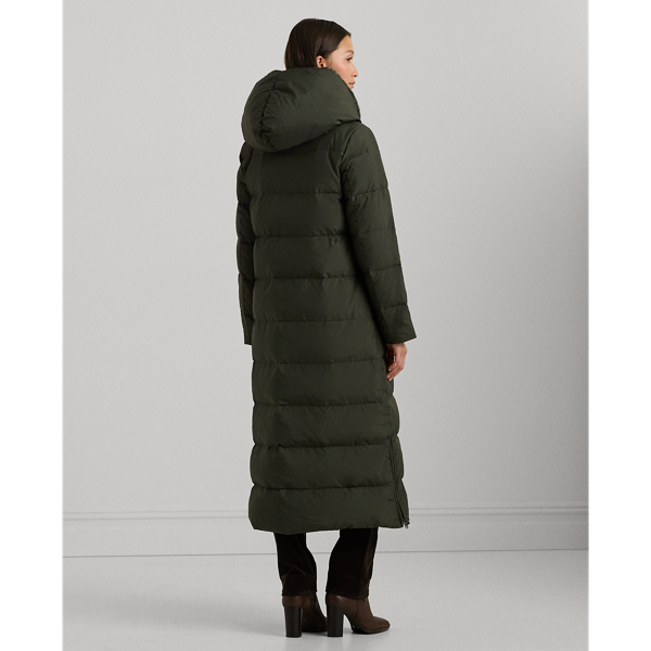 Lauren ralph lauren faux fur trim puffer maxi puffer coat hotsell