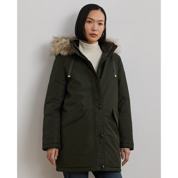 Faux Fur Trim Hooded Puffer Coat