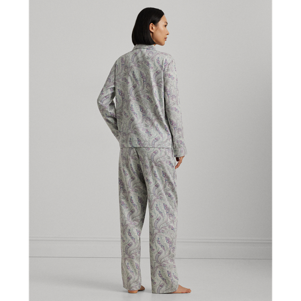 Pyjama motif cachemire satinette coton Lauren en Sauge 5