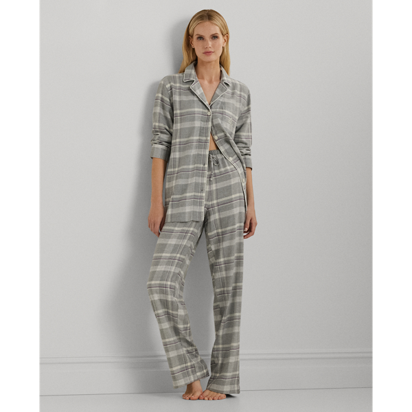 Plaid Herringbone Twill Sleep Set