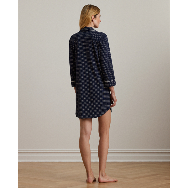 Baumwolljersey-Nachthemd mit Punkten Lauren in Navy 5