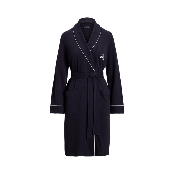 Quilted Shawl-Collar Robe Lauren w 1