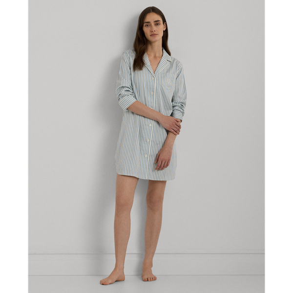 Striped Cotton-Blend Sateen Sleep Shirt