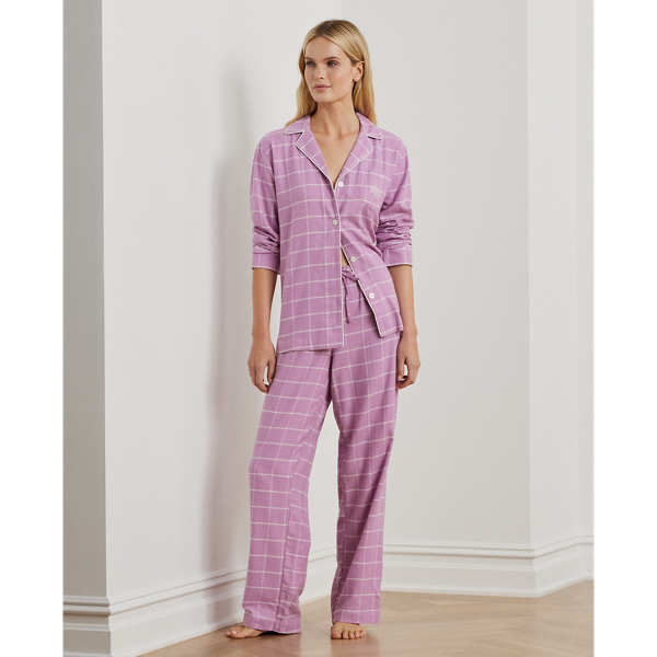 Plaid Herringbone Twill Sleep Set