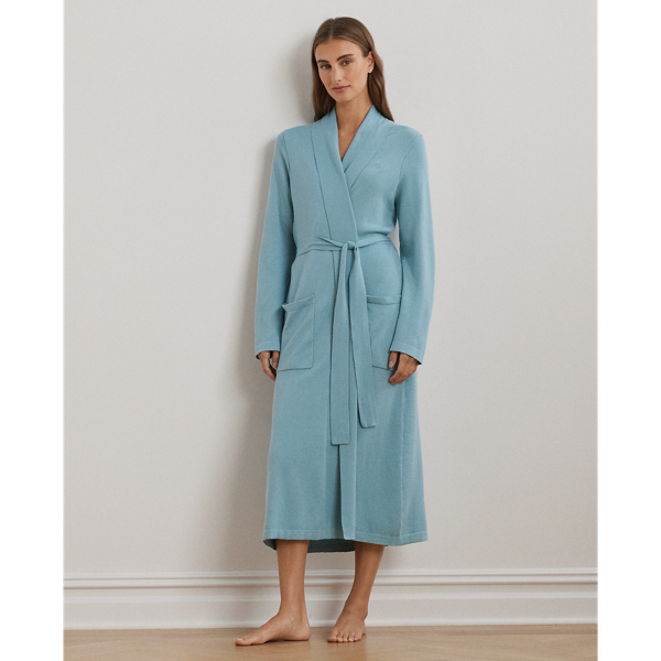 Sea Belted Cotton Knit Long Robe Lauren 1