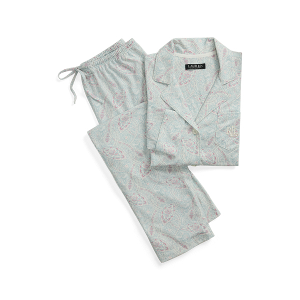Paisley Cotton Blend Jersey Sleep Set