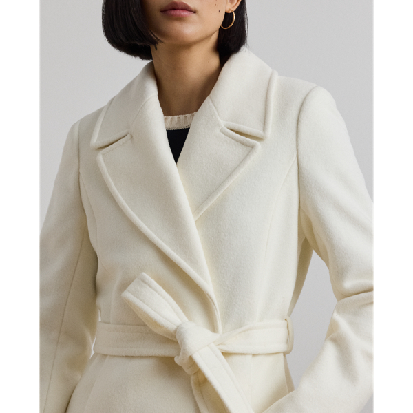 Belted Wool Blend Wrap Coat for Women Ralph Lauren UK