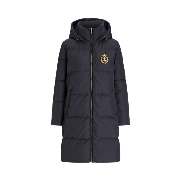 Crest-Patch Hooded Down Coat Lauren 1