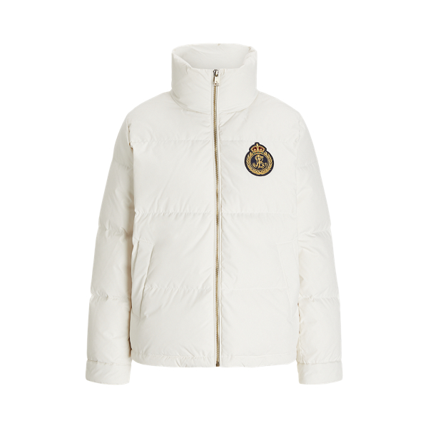 Crest-Patch Funnelneck Down Coat Lauren 1