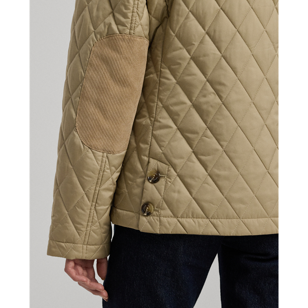 Birch Tan Corduroy-Trim Diamond-Quilted Jacket Lauren 7