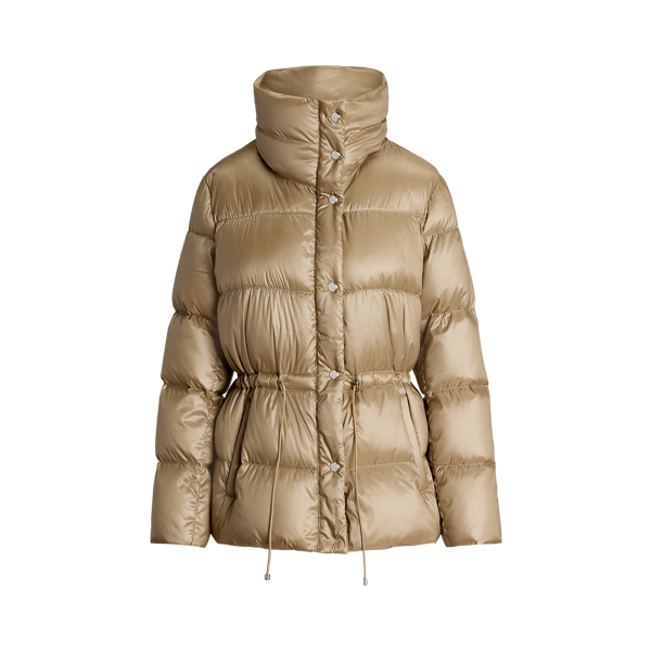 Metallic Down Funnelneck Coat