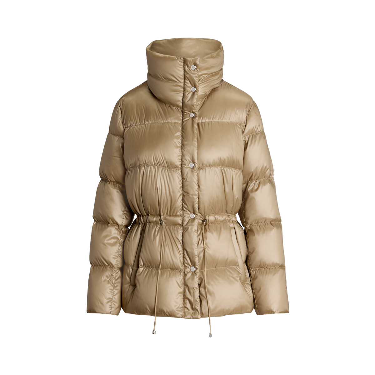 送関込☆LAUREN RALPH LAUREN LLIC DOWN FUNNELNECK COAT Metallic Down Funnelneck Coat