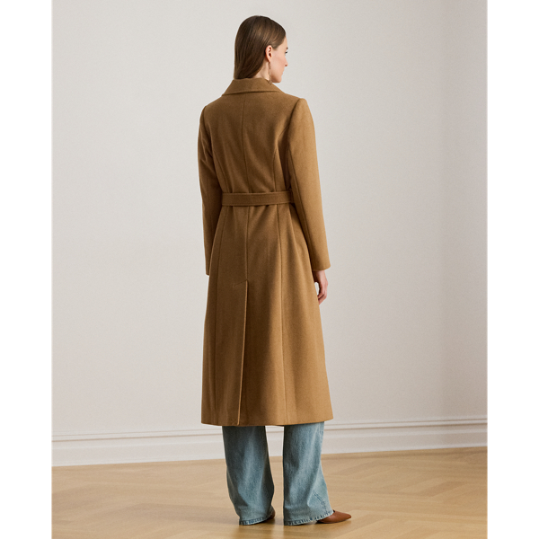 Wool-Blend Wrap Coat