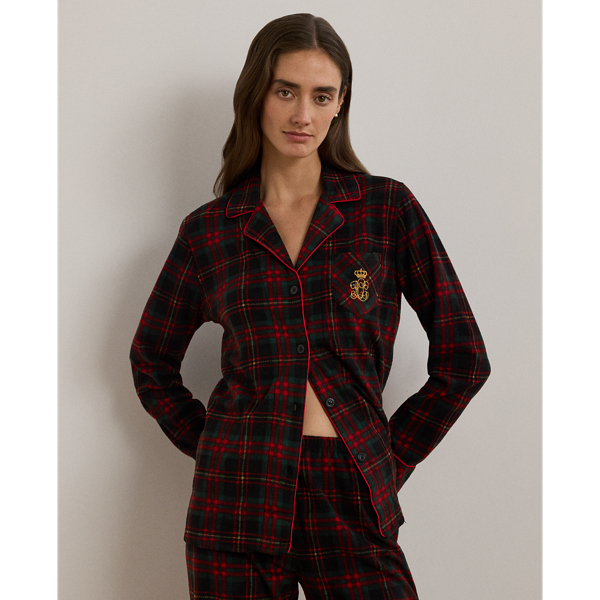 Karierter Pyjama aus&nbsp;Fleece Lauren in Schwarz kariert 4