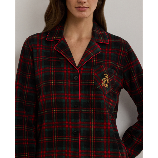 Karierter Pyjama aus&nbsp;Fleece Lauren in Schwarz kariert 6