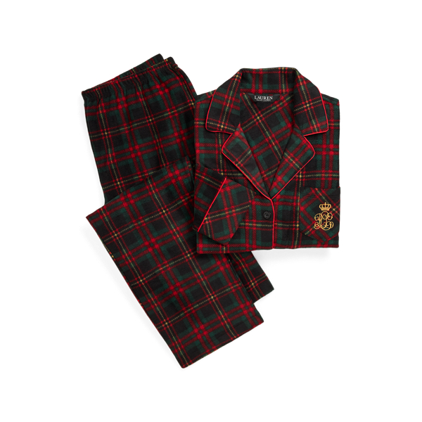 Karierter Pyjama aus&nbsp;Fleece Lauren in Schwarz kariert 2