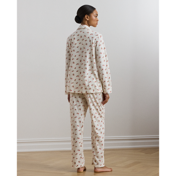 Pyjama en molleton fleuri Lauren en Ivoire fleuri 5