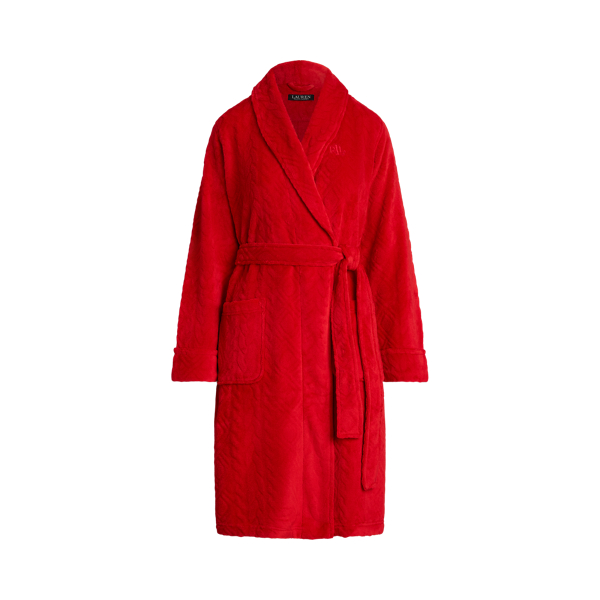 Peignoir à col châle et motif Aran coupé Lauren en 1