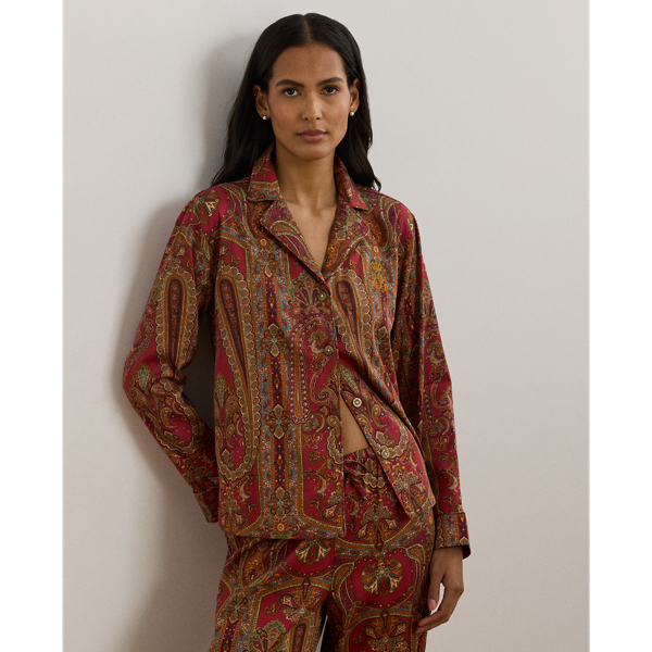 Red Paisley Paisley Sateen Sleep Set Lauren 4