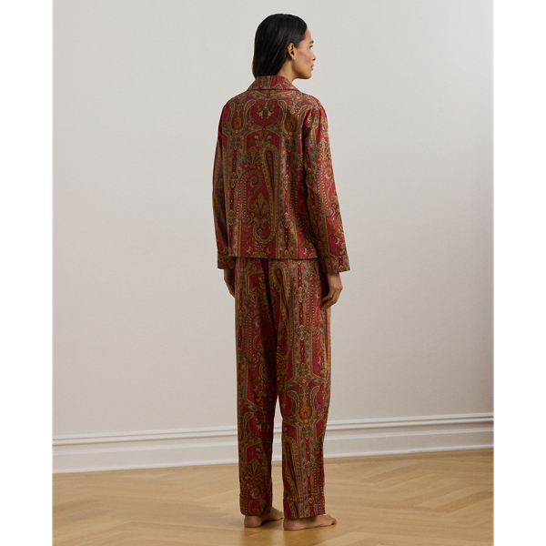 Red Paisley Paisley Sateen Sleep Set Lauren 5