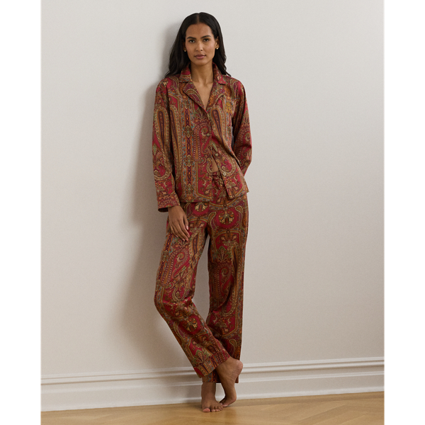 Red Paisley Paisley Sateen Sleep Set Lauren 7