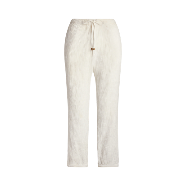 Cotton Gauze Drawcord Ankle Pant