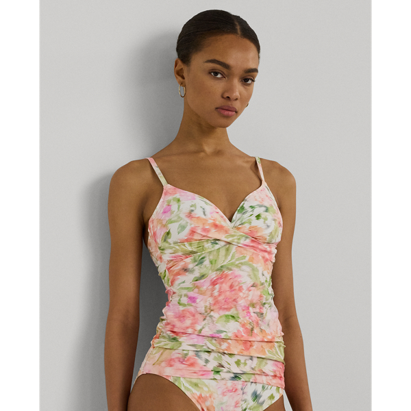 Floral Surplice Tankini Top