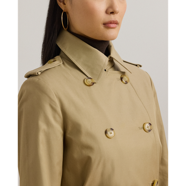 Zweireihiger Trenchcoat mit Baumwolle Lauren in Birkenbraun 6