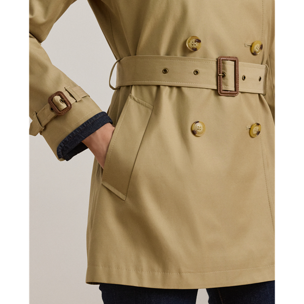 Zweireihiger Trenchcoat mit Baumwolle Lauren in Birkenbraun 7