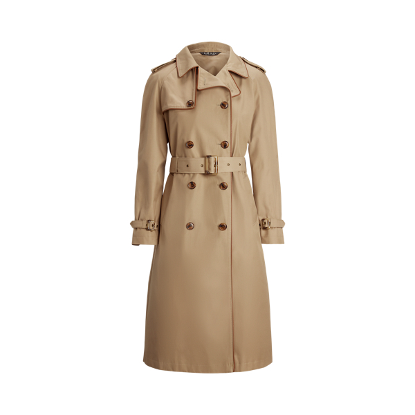 Zweireihiger Trenchcoat mit Baumwolle