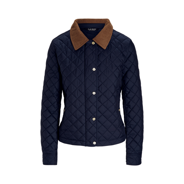 Corduroy-Trim Diamond-Quilted Jacket for Women | Ralph