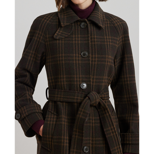 Plaid belted coat hot sale