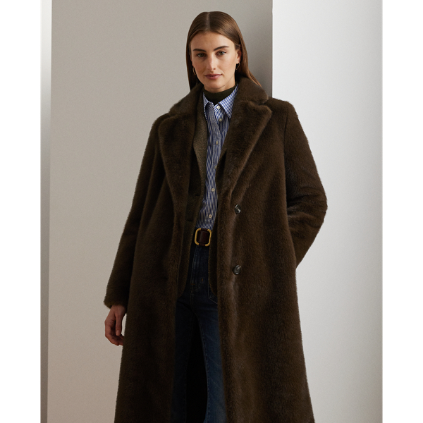 Ralph lauren faux fur collar coat hotsell