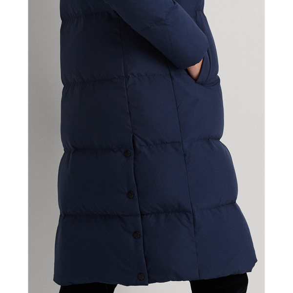 Navy Oversize-Collar Quilted Down Coat Lauren 7