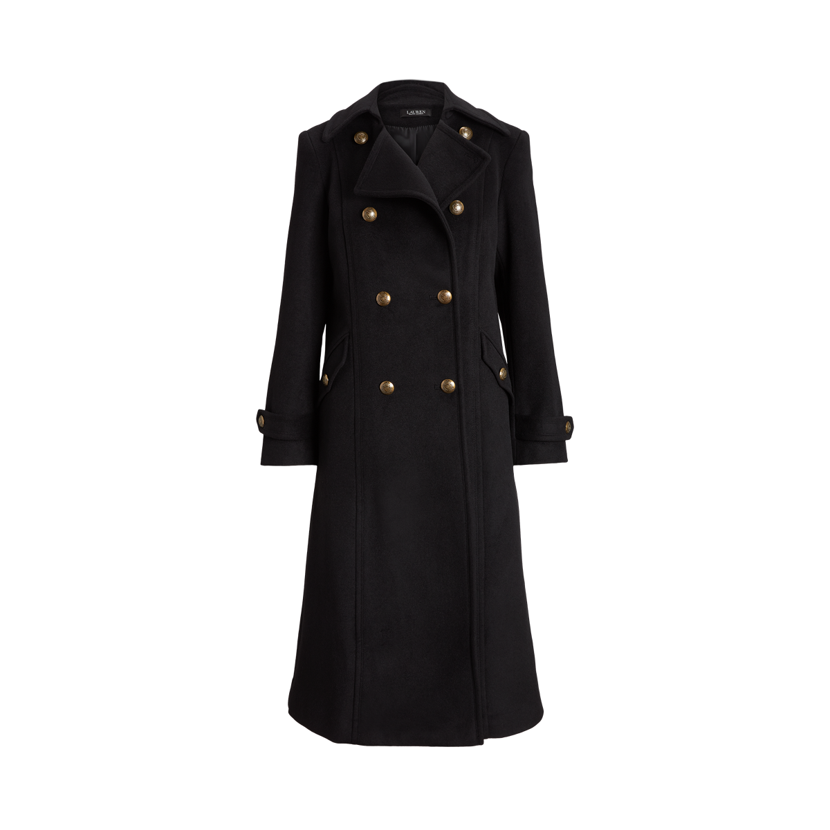 RALPH LAUREN Black Wool hotsell Double-Breasted Overcoat Size 8