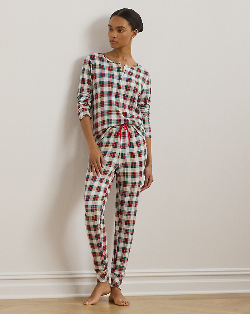 Cream Checkered Jogger Set Cream Checkered Jogger Set