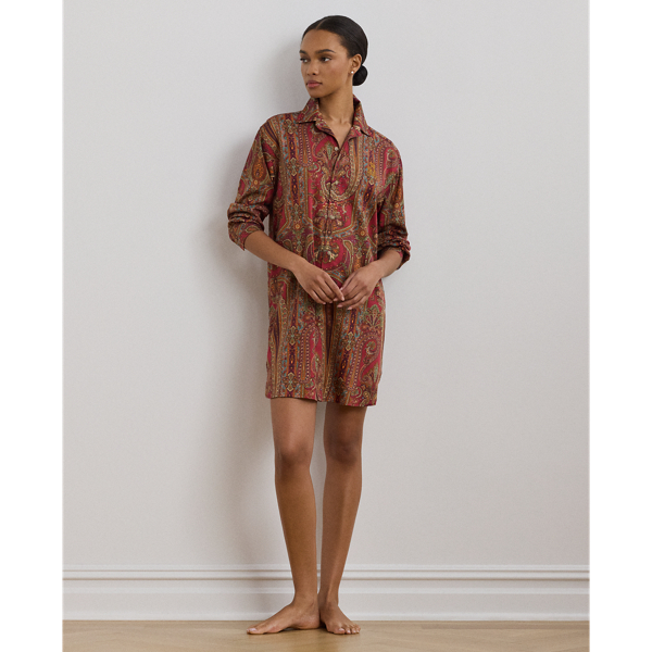 Paisley Sateen Sleep Shirt