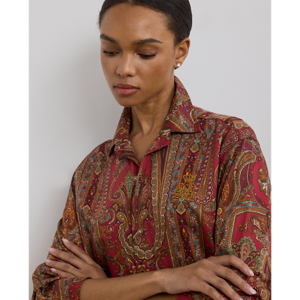 Red Paisley Paisley Sateen Sleep Shirt Lauren 6